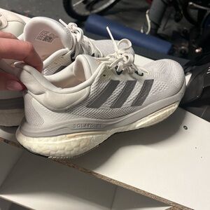 Adidas Solar Glide White and Gray Running Shoes